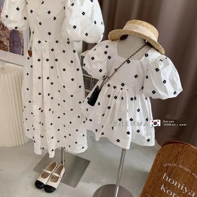 China 2022 QUICK DRY Family Matching Dress Family Summer Outfits Mother Daughter Top Dresses Mom Kids Parent-child Clothes for sale