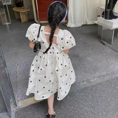 China Fashion QUICK-DRY Family Sleeve Kids Princess Mother Daughter Matching White Short Dress for sale