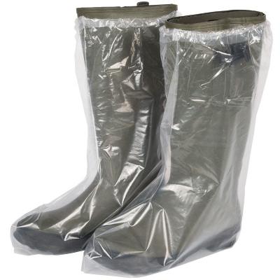 China Disposable Knee Length PE Waterproof Disposable Rain Boot Covers Plastic Elastic Band Overboots Shoe Covers for sale