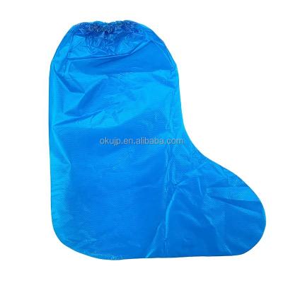 China Large Farm Disposable Veterinary Waterproof PE Disposable Boots Covers Plastic Overboots for sale