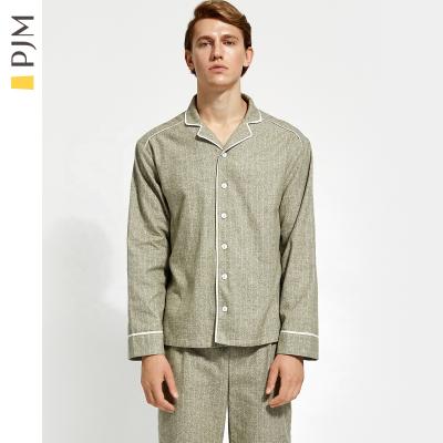 China QUICK DRY Stripe Button Up 2 Piece Suit Plus Size Mens Night Wear Christmas Pajamas Pajamas Pants Mens Loungewear for sale