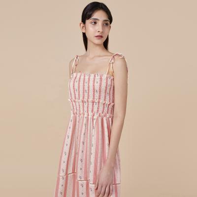 China Wholesale QUICK DRY Sleepwear Loungewear Set Striped Ruffles Women's Nightgown Sleep Wear Nightgown Sleepwear for sale