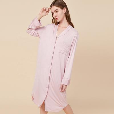 China Wholesale QUICK DRY Nightwear Front Sleepshirt Casual Dresses Button Pajamas Set Dress Loungewear Women Pajamas for sale