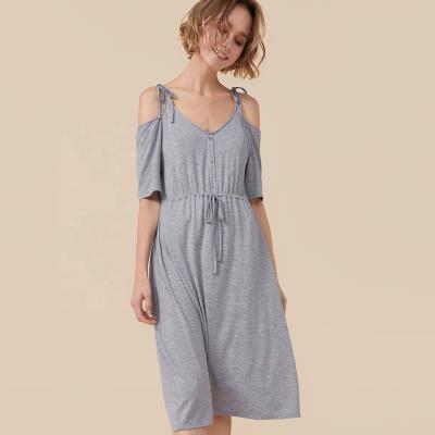 China Wholesale QUICK DRY Casual Slip Dresses Long Nightgown Pajamas Nightgown Robe Women Nightgowns Sleep Wear Night Dress Knit Loungewear for sale