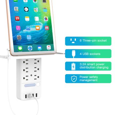 China Home / Multi-Purpose Wall Outlet Power Pole Pole Charging Organizer Socket Outlet Shelf Rack With Usb Port for sale