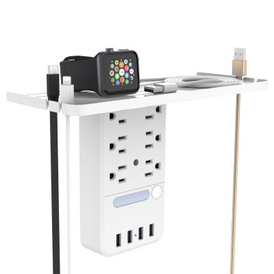 China Residential/Multi-Purpose Safe Hot Selling Extra Large Shelving 4 USB Wall Shelf Removable Socket With 6 Outlets And Night Lights for sale