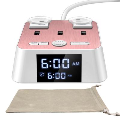 China /Multi Purpose Residential Security Tested Multi Plug In Cube Alarm Clock Charger Station Power Strip Surge Protector for sale