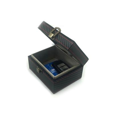 China PU+ Nano Blocking Fabric+ Board Anti Theft RFID Boxcar Wooden Keyless Pad Key Box for sale