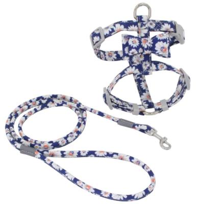 China Wholesale Japanese Style DETACHED Flower Pattern Cat Harness Leash Set Comfortable Soft Adjustable for sale