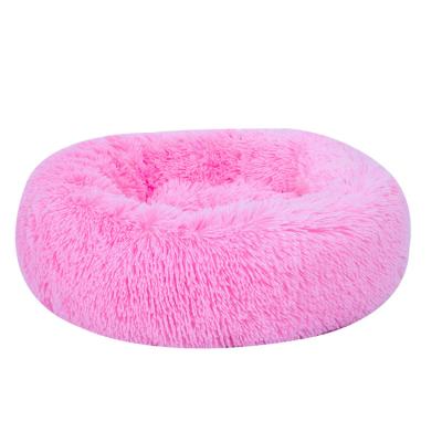 China Modern Plush Donut Round Comfortable Cuddler Round Ultra Soft Modern Pet Bed for Cats or Small Dogs for sale