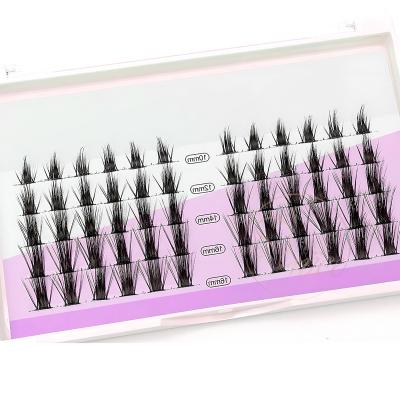 China Good Quality 10-12-14-16mm Volume 3D False 3D Effect Natural Russian Glue Mix Group Wide Eyelash Extension Glue Bonded Group Eyelashes for sale