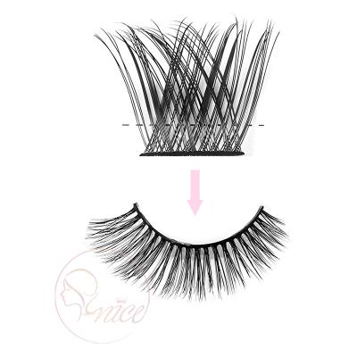 China Good Quality Natural Tapered Fluffy Eyelashes Eyelash Extension Look Mix Glue DIY Lash Extension Kit Reusable Artificial for sale