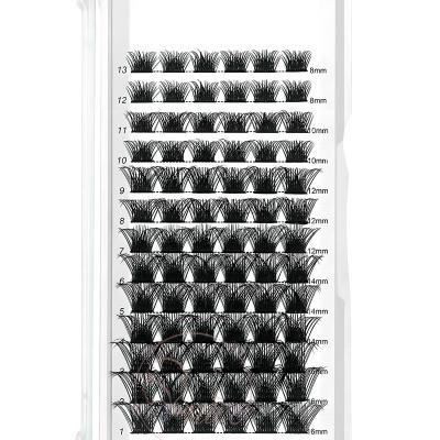 China Good Quality Eyelash Clusters D Curl Mix Length 13 Rows Lash Clusters Reusable Wide Stem Soft Light Dramatic Look Strands for sale