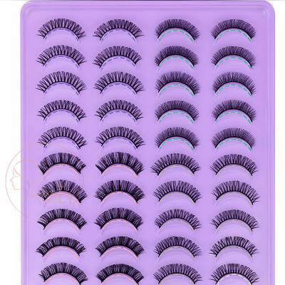 China Russian Good Quality Strip Lashes Fluffy Faux Mink Lashes Like Eyelash Tapered Natural Tapered Lashes 3D Loop D Effect Look Extension for sale