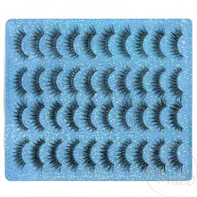 China 20 Pairs Good Quality Lashes Invisible Lashes 3D Cat Eye Volume Eyelashes Individual Strip Short Lashes Look Natural Tapered Lashes Pack for sale