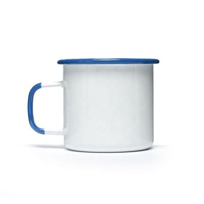 China Sustainable Custom Enamel Mug With Logo Printing Metal Enamel Mug for sale