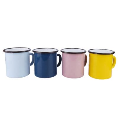 China Viable Enamel Drinking Mug Factory Wholesale Customized Printed Metal Heat Press Enamel Mug for sale