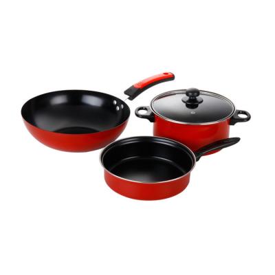 China Low price non-stick cookware kitchen set frying whistling kettle frying pan soup pot non-stick cooking for sale