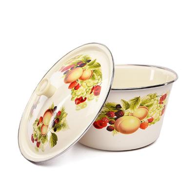 China Sustainable Food Storage Bowl Set Kitchen Enamel Mixing Bowl With Lid Home Kitchen Egg Mixer Salad Bowl for sale