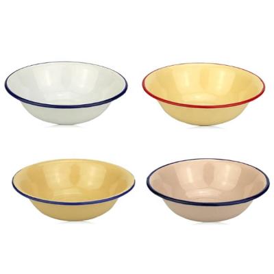 China Eco - Friendly Enamel Bowl Camping Picnic Storage Sustainable Bowl For Dinner for sale