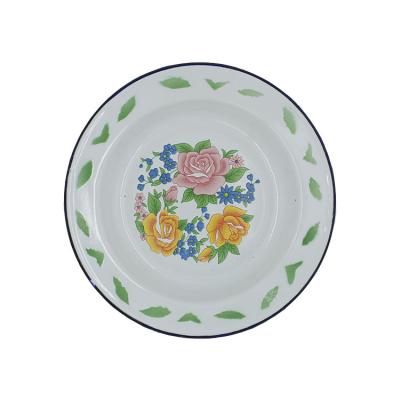 China Sustainable Customizable Promotional Multifunction White Enamel Dish Plates With Logo for sale