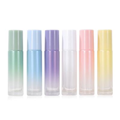 China Mini Travel Custom Empty Cosmetic 5ml 10ml Roll On Glass Cosmetic Perfume Bottle With Screw Cap for sale