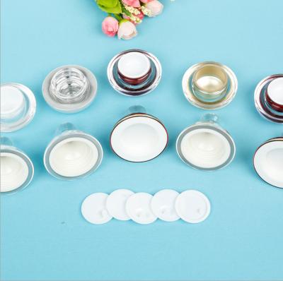 China Luxury Acrylic Plastic Round Cosmetic Cream Jar Empty Face Skin Care Cream Container 5 10ML for sale