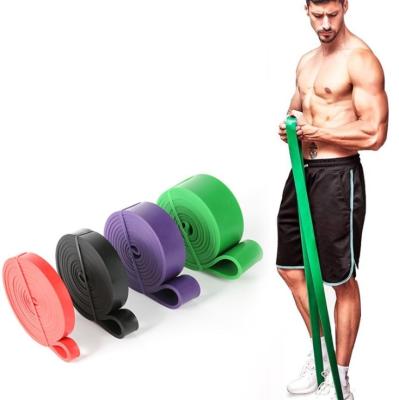 China Durable 208cm Long Stretch Heavy Strength Loop Gym Training Rubber Pull Fitness Pulling Up Elastic Resistance Band for sale