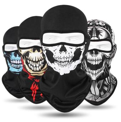 China Full Face Cover Ghost Mask Motorcycle Bicycle Helmet Liner Breathable Quick-Dry Outdoor Cycling Protective Skeleton Hat for sale