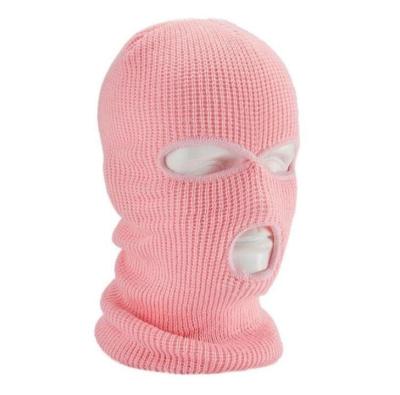 China 3 Hole Three Warm Winter Windproof Knit Balaclava Warm Hat Full Face Cover Ski Mask Beanie Fashion Sports Outdoor Cycling Windproof Mask for sale