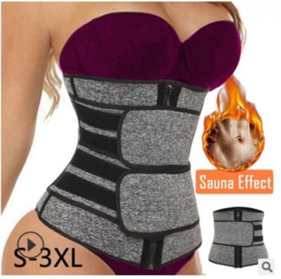 China Hot Sauna Slim Women Body Back Support Body Shaping Waist Support Band Burner Fat Slimming Trainer Compression Double Belt Neoprene Trimmers for sale