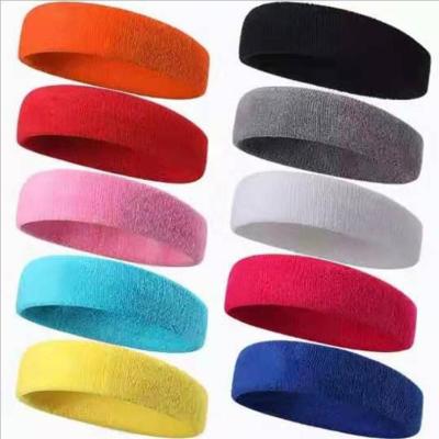 China Elasticity Headband Elastic Terry Stretch Men Women Gym Fitness Towel Headband Breathable Running Cotton Yoga Adjustable Headband for sale