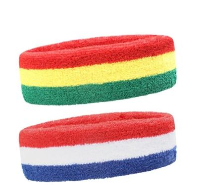 China Custom Gym Fitness Headband Anti-sweat Wear Comfortable Logo Sports Running Sponge Towel Absorb Sweat Sports Headband for sale