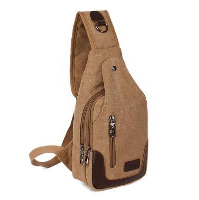 China camping & Hiking Vintage Canvas Men Shoulder Bag Universal Waterproof Cross - Body Sling Anti-theft Chest Bags Cycling Sports Outdoor Travel Daypack for sale