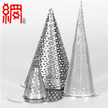 China Perforated Temporary Conical Cone Shape Stainless Steel Metal Line Filter Plant Strainer for sale