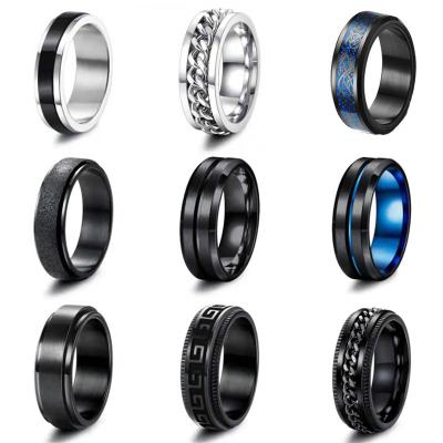 China FASHIONABLE popular titanium steel rotating ring for man for sale