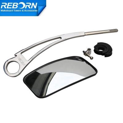 China Reborn Aluminum Lap Wakeboard Boat Mirror Angleless Adjustable Arm Polished for sale