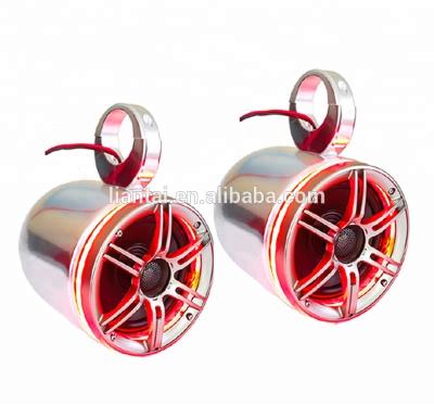 China Reborn Single Aluminum Wakeboard Tower Speaker Pair with LED Light Ring - RED for sale