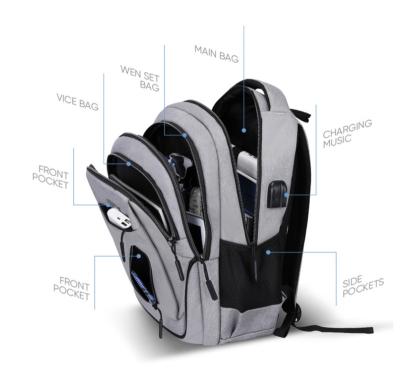 China With USB 15.6 Large Capacity Backpack Oxford Travel Bag Men's Laptop Backpack Waterproof Office Computer Bag With USB for sale