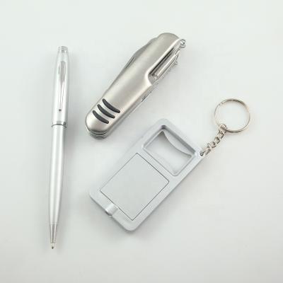 China Financial Institutions Christmas Promotion Gifts For Business Clients Key Chain Knife Pen Gift Set for sale