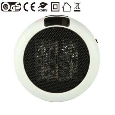 China Hotel LED Display Temperature Adjustable Mini Ceramic Fan Plug In Heater With Outdoor for sale