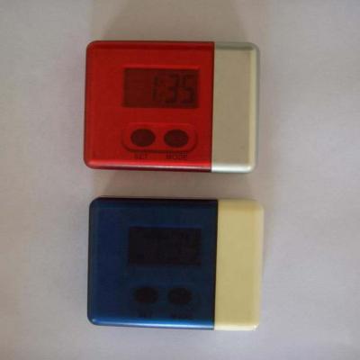 China Calendars Mini Foldable Sliding Cheap Plastic LCD Alarm Clock for sale