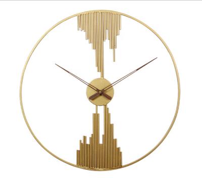 China Modern Luxury Style Gold Wall Clock Design Big Metal Digital Large Metal Decorative Wall Clock Nordic Wholesale Antique Home Decor for sale