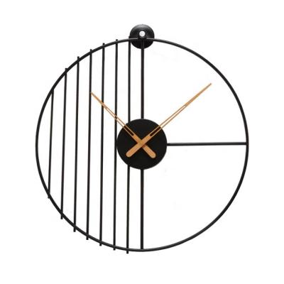 China Nordic Light Luxury Modern Creative Antique Brass Wall Clock Living Room Style Walnut Minimalist Wall Clock Watch for sale