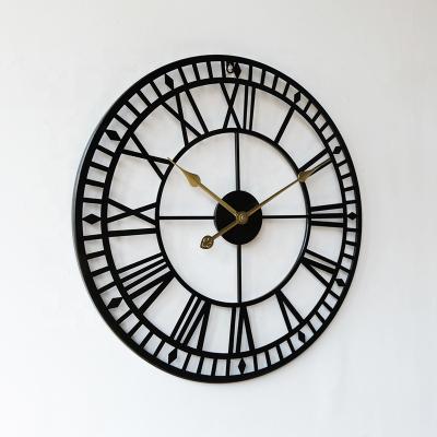 China European Style Large Garden Waterproof Outdoor Clock Antique Iron Wall Clock With Waterproof Back Case for sale