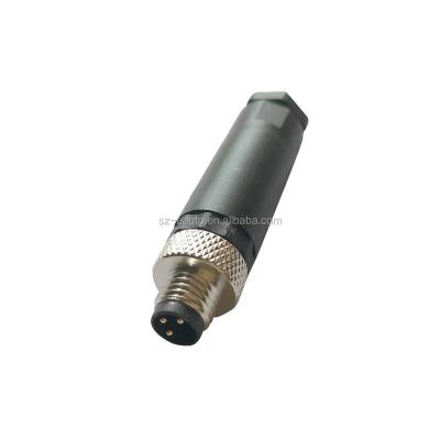 China 3 pin m8 male plug m8 excitation wire automotive straight connector for sale