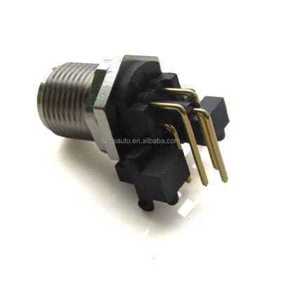 China 90degree m12 Automotive Connector Nut 3pin 4pin 5pin 8pin PCB Mount for sale