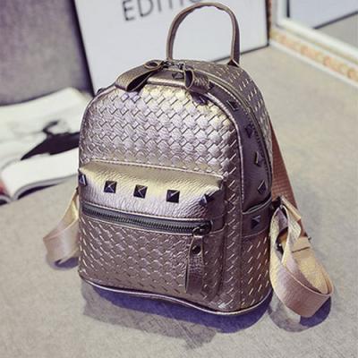 China PU Backpacks for college students custom Golden wholesale mochilas para laptop for sale