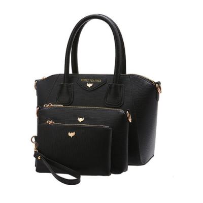 China PU leahter handbag wholesale 3 pcs in one cheap price tote woman handbag bolsa bolso сумка for sale