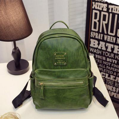 China PU Backpacks for college student custom green wholesale mochilas de moda tas ransel wanita for sale